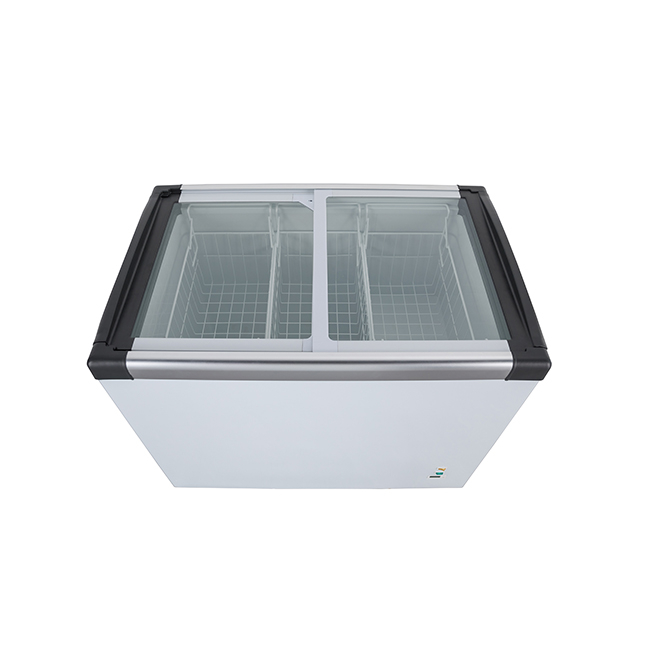 Sliding Transparent Lid Commercial Deep Chest Freezer
