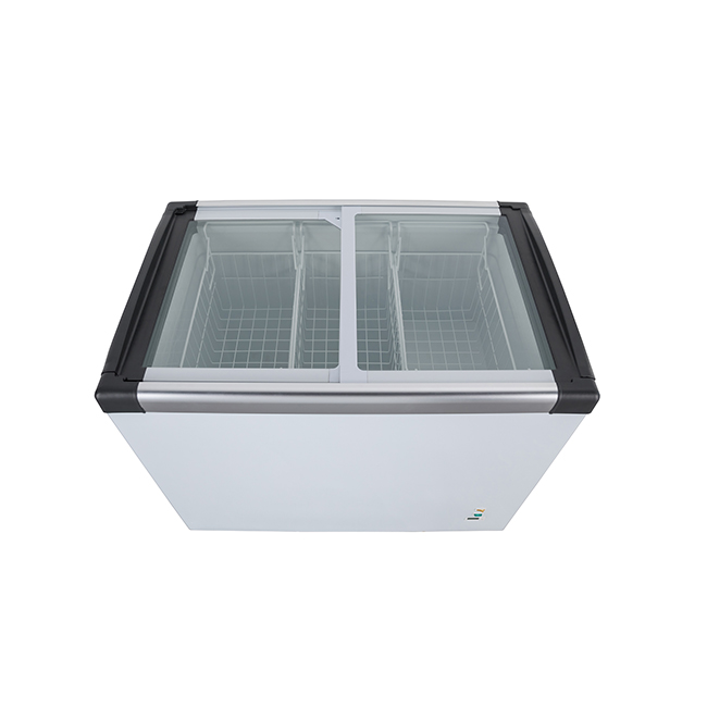 Sliding Transparent Lid Commercial Deep Chest Freezer