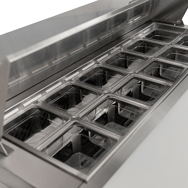 Commercial American Style Double Door Salad prep table Large Capacity