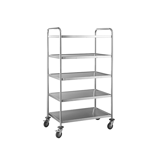 5-Tier Round Tube Utility Cart Storage Shelf Unit