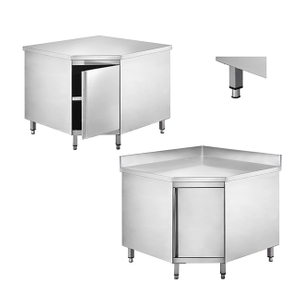 Commercial Kitchen Using SS Corner Cabinet with Backsplash