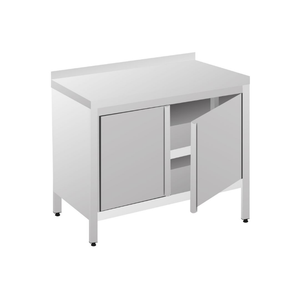 Work Cupboard Stainless Steel with Back Splash for Commercial Kitchen