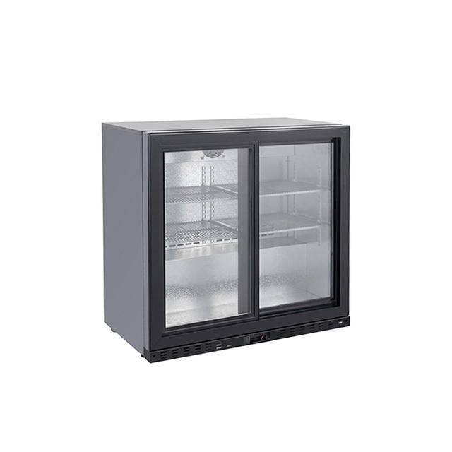 Glass Sliding Door Back Bar Cooler Fan Assisted Cooling
