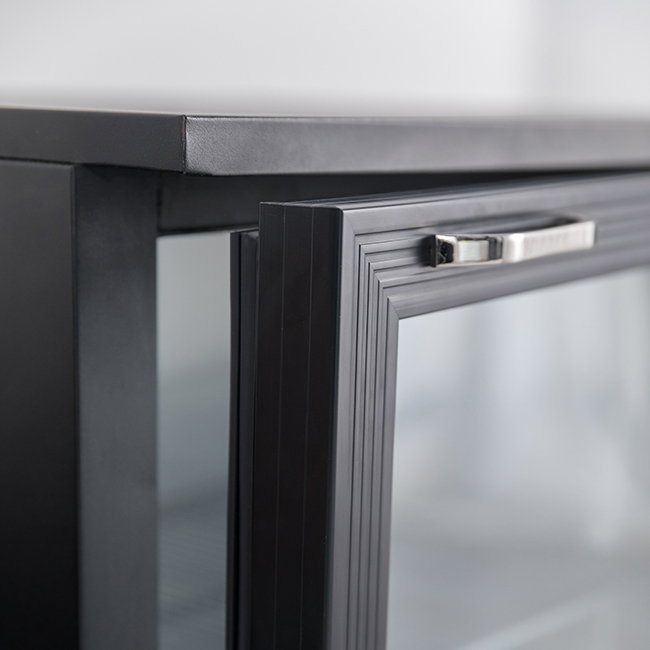 Display Backbar Fridge - 208L Capacity with Self-Closing Glass Door