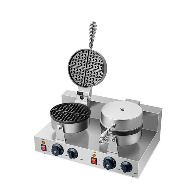 Dual-Plated Professional Waffle Maker Simultaneous Cooking