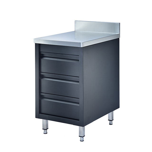 Stainless Steel 3-Drawer set with Splashback