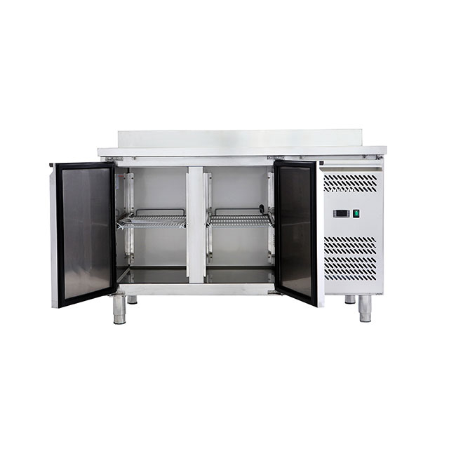 Worktable top SS commercial GN counter chiller with backsplash