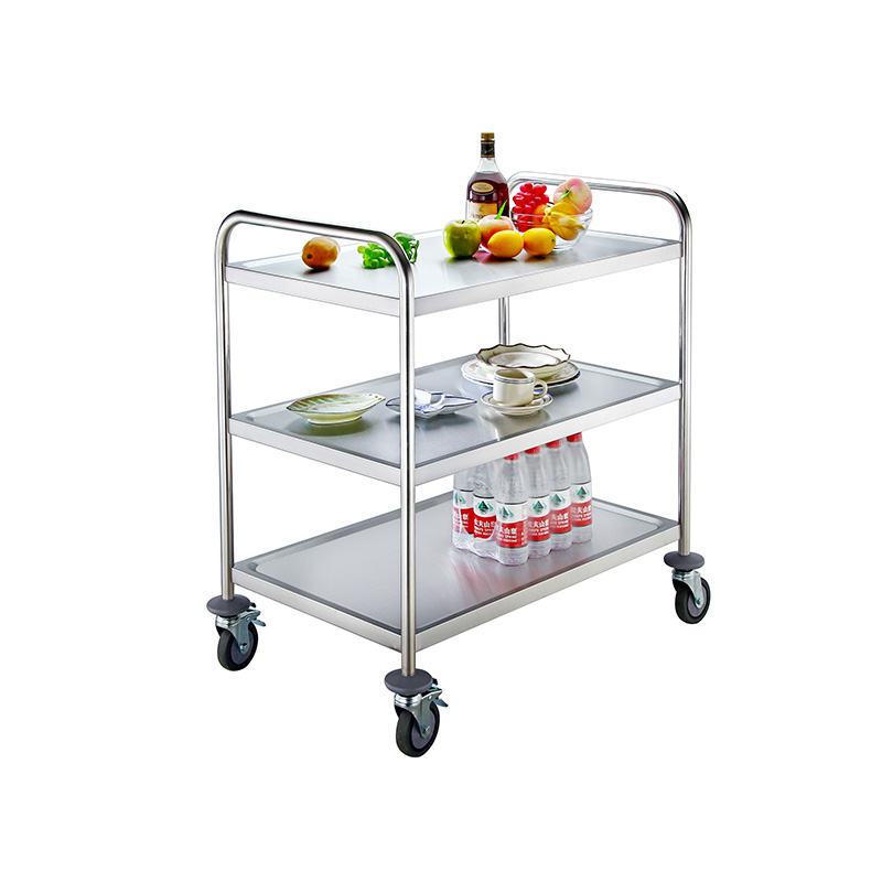 European Style 3 Tiers Dinning Cart with Wheels for Restaurant
