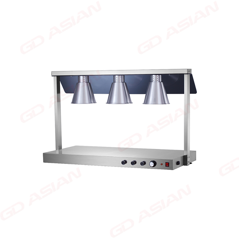 3-Head Commercial Food Warming Lamp with Stainless Steel Base Buffet Catering Heat Lamp