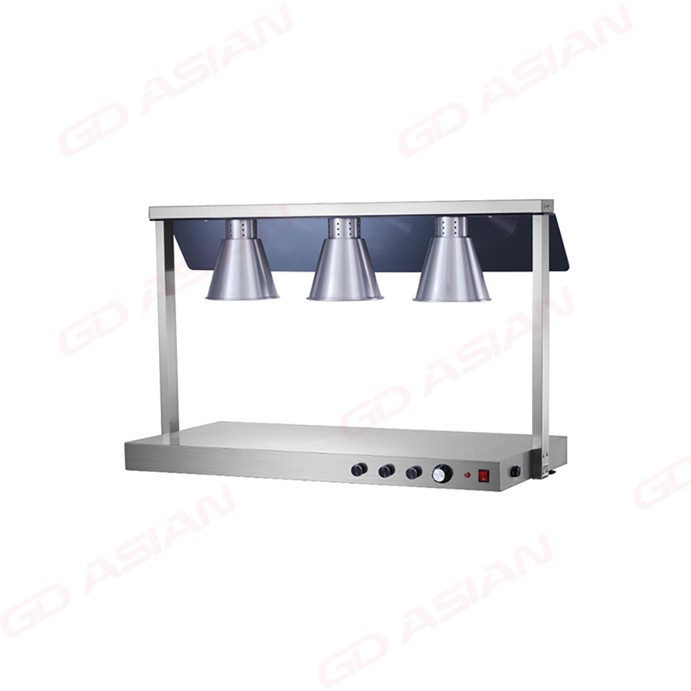 3-Head Commercial Food Warming Lamp with Stainless Steel Base Buffet Catering Heat Lamp
