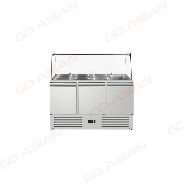 Commercial Prep Table Countertop 2 Solid Door Salad Refrigerator