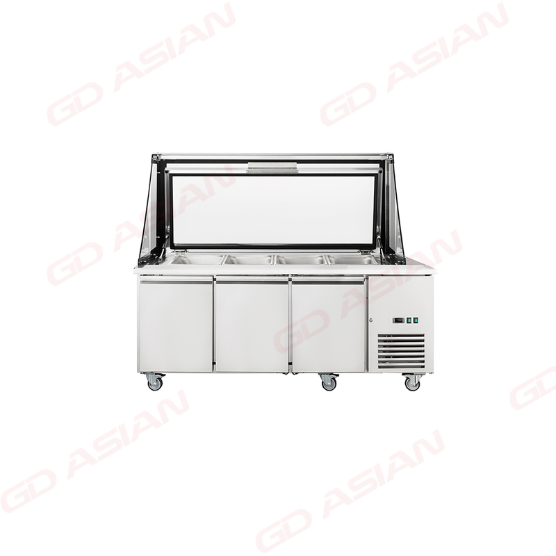 New Design Refrigerated Preparation Table Reserve a place for the cash register.