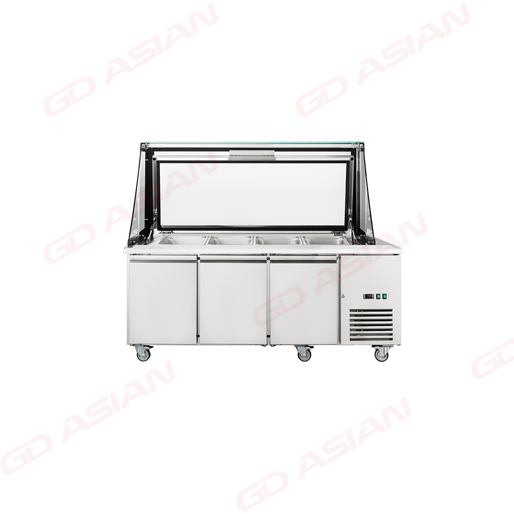 New Design Refrigerated Preparation Table Reserve a place for the cash register.