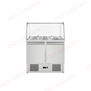 Curved Glass Top Refrigerated Salad Prep Table