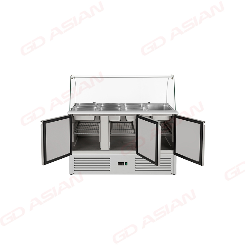 Commercial Prep Table Countertop 2 Solid Door Salad Refrigerator