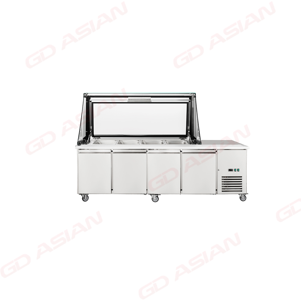 New Design Refrigerated Preparation Table Reserve a place for the cash register.