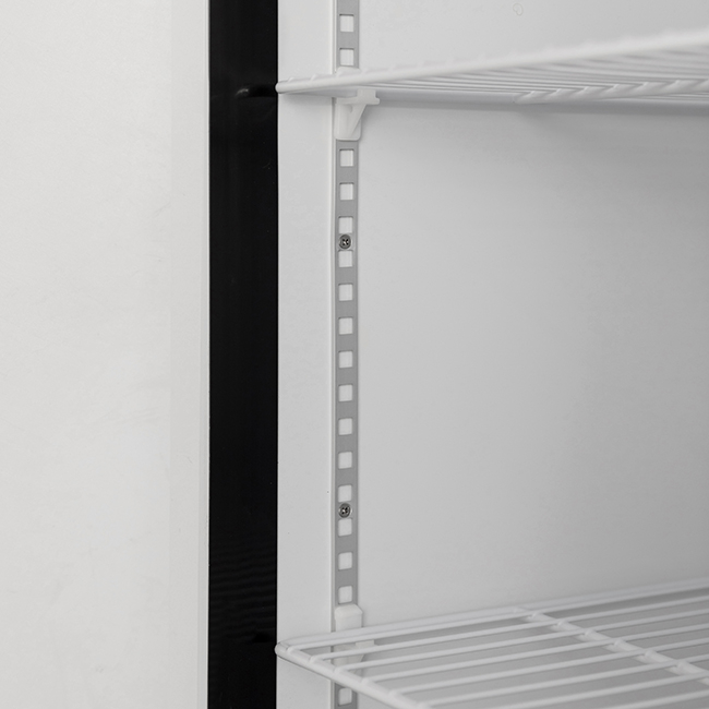 Large Capacity Glass Door Commercial Refrigerator Freezer White Steel Exterior