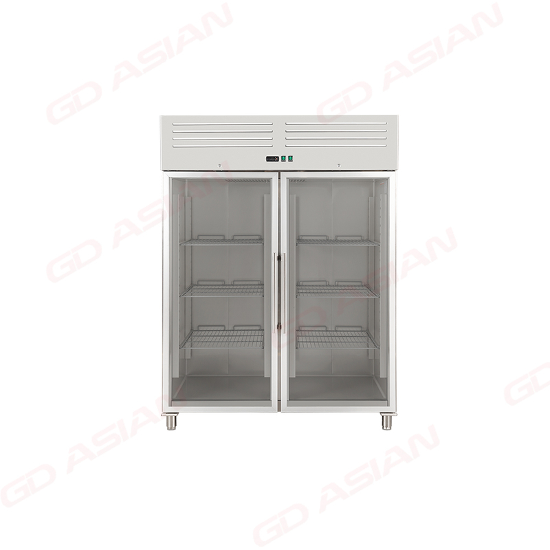 Double Glass Door Upright Freezer with CE Certificate
