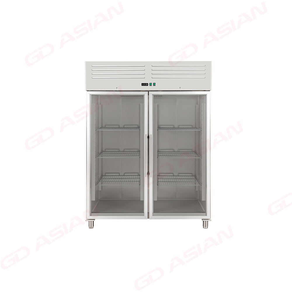 Double Glass Door Upright Freezer with CE Certificate