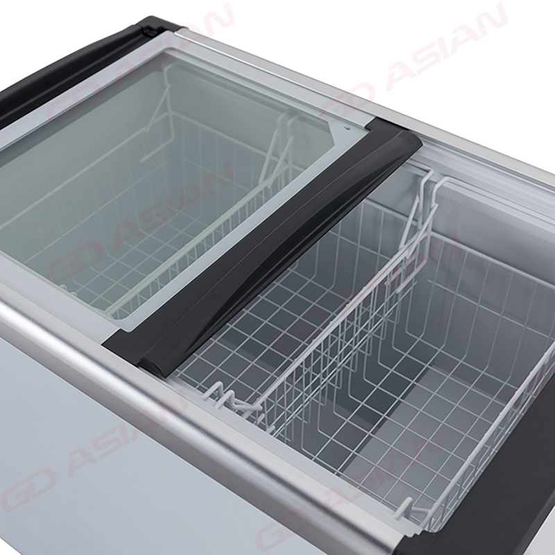Sliding Transparent Lid Commercial Deep Chest Freezer