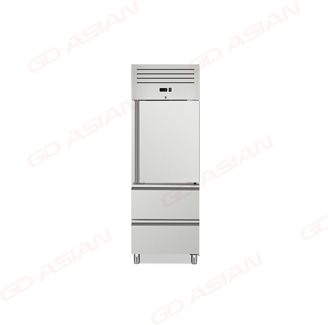 European 550L Upright Cabinet with Integrated Stamped Liner