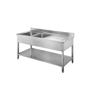 Double Basin Dashwasher Sink Units with 1 Storage Surface