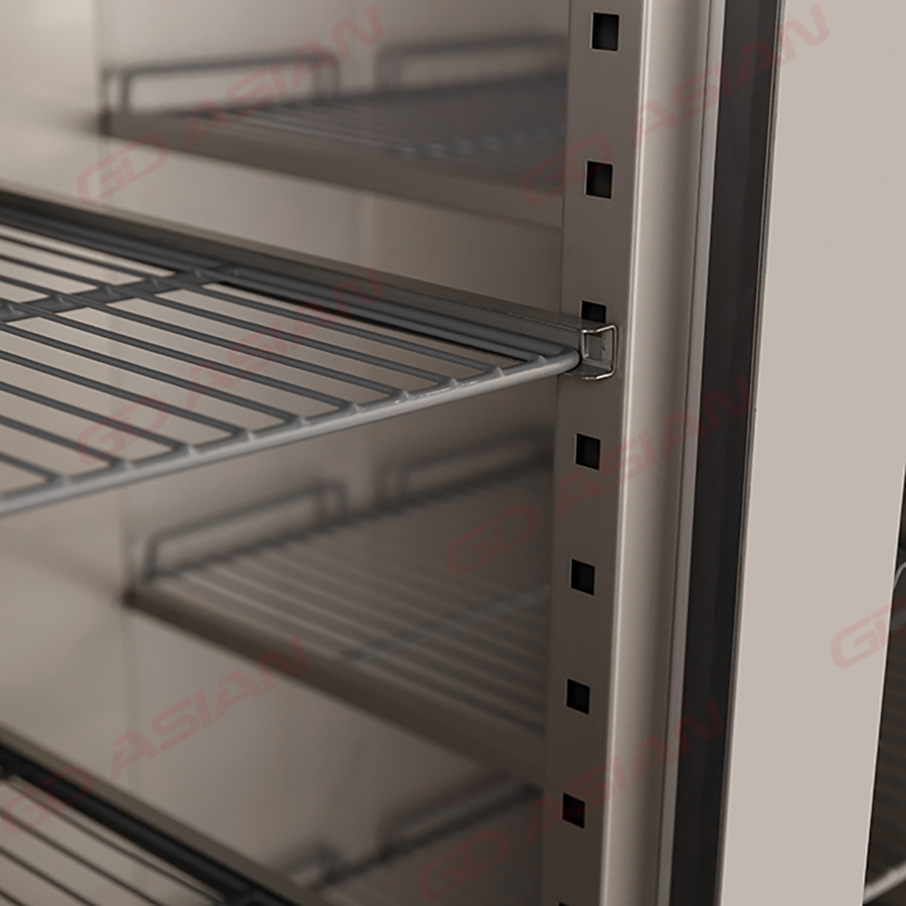 Double Glass Door Upright Freezer with CE Certificate