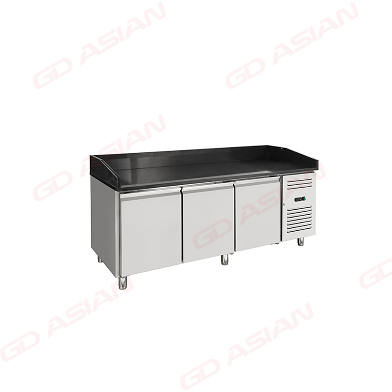 Commercial Pizza Prep Table Refrigerated Black Granite Top Series