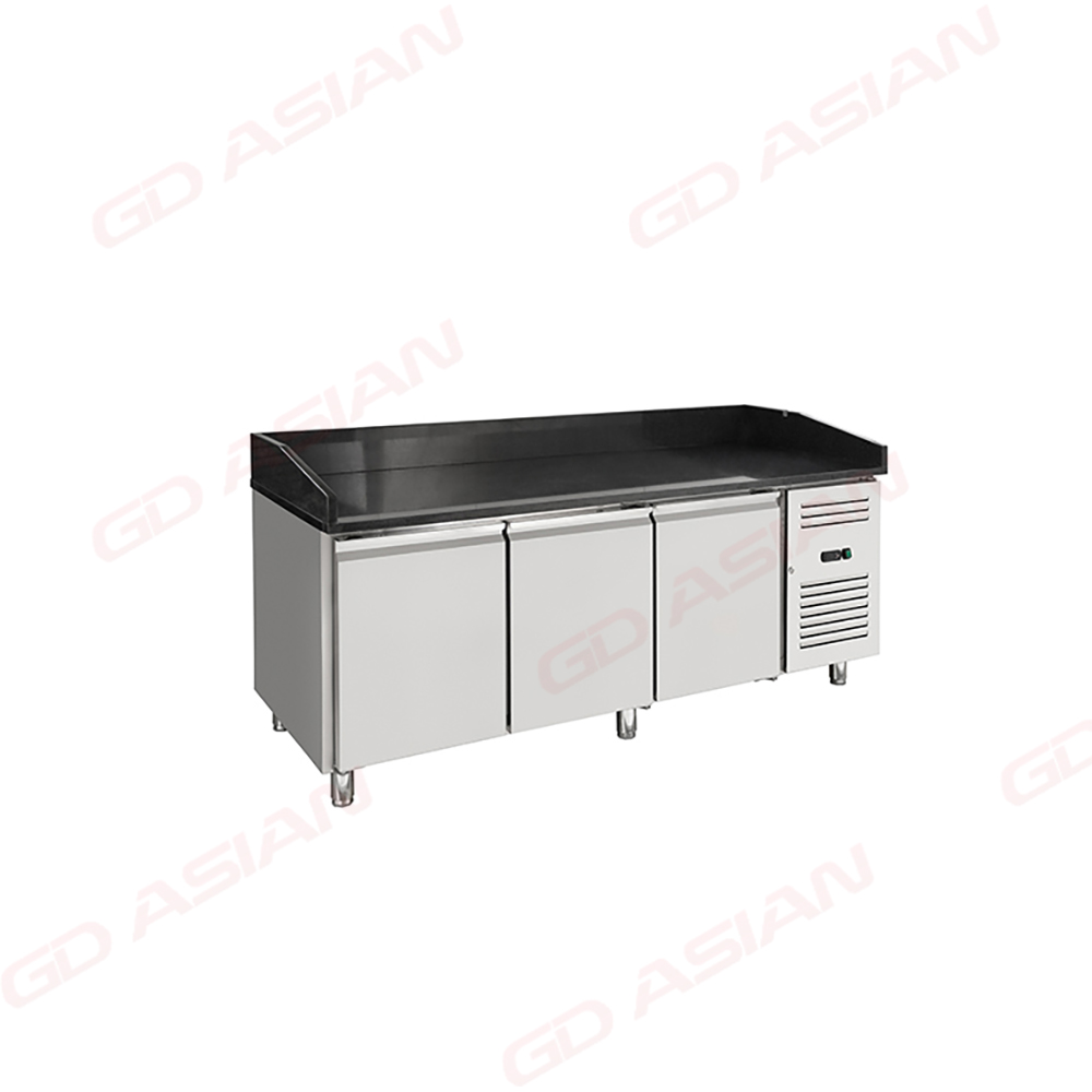 Commercial Pizza Prep Table Refrigerated Black Granite Top Series