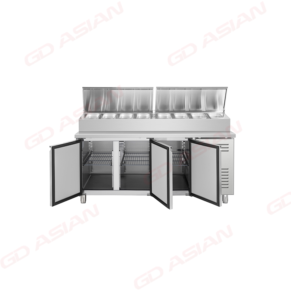 3000mm European Type Sandwich Counter Ventilated Prep Counter