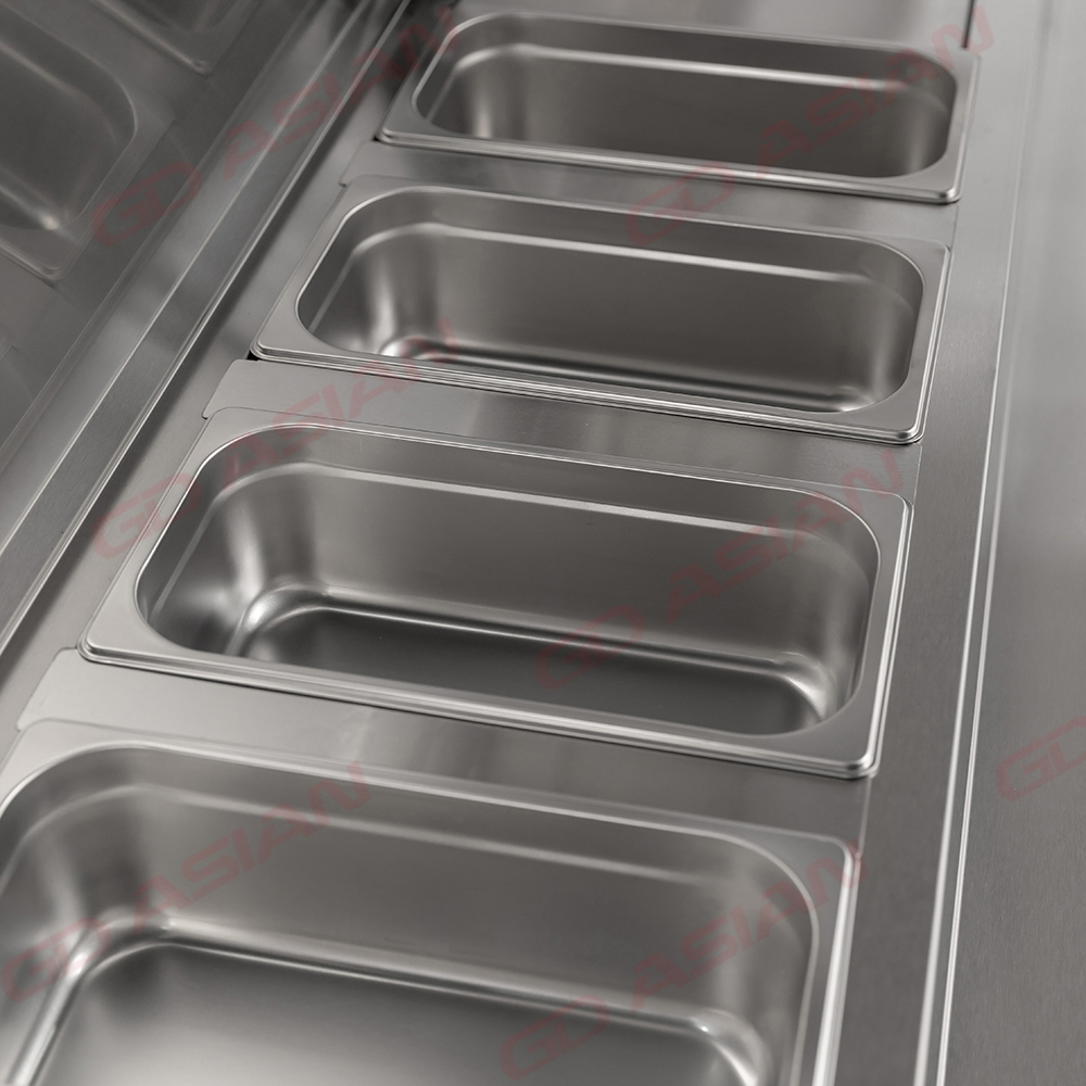 SH2000/800 Commercial Sandwich Prep Table with Refrigerator Stainless Steel