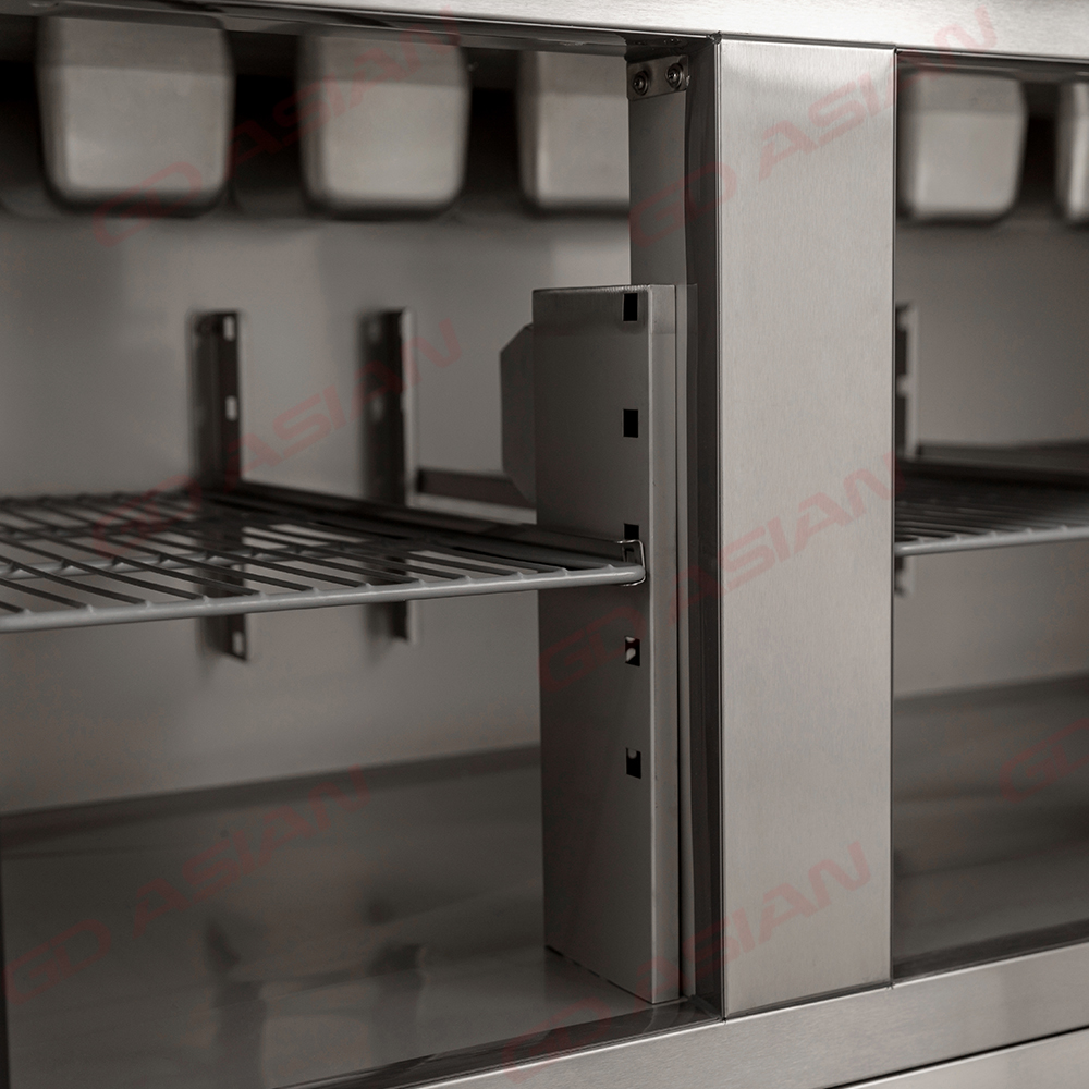 Commercial Saladette with Solid Door And Granite Counter Top