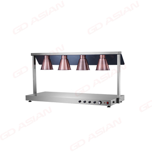 3-Head Commercial Food Warming Lamp with Stainless Steel Base Buffet Catering Heat Lamp