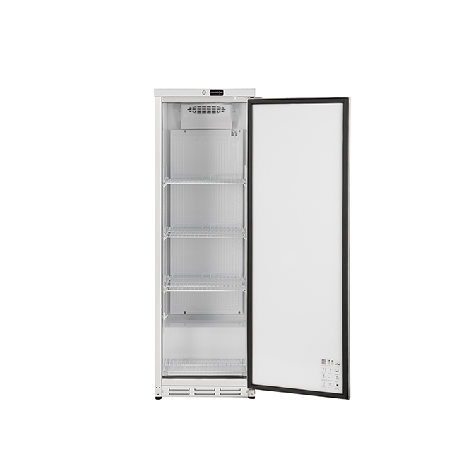 Glass Door Refrigerator Freezer Upright Cooler Interior White Steel
