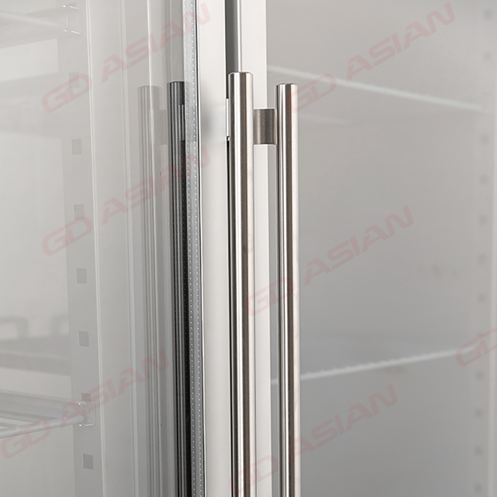 Double Glass Door Upright Freezer with CE Certificate