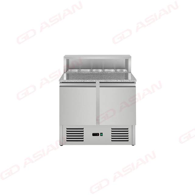 Commercial Saladette with Solid Door And Granite Counter Top