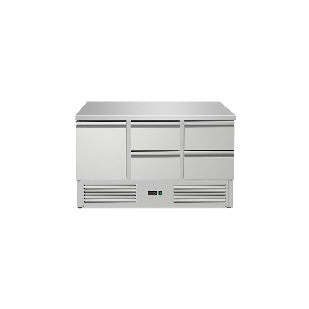 Double Door Solid Stainless Steel Salad Worktop