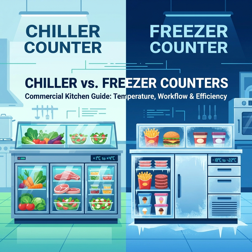 The Difference Between Chiller and Freezer Counters in Commercial Kitchens