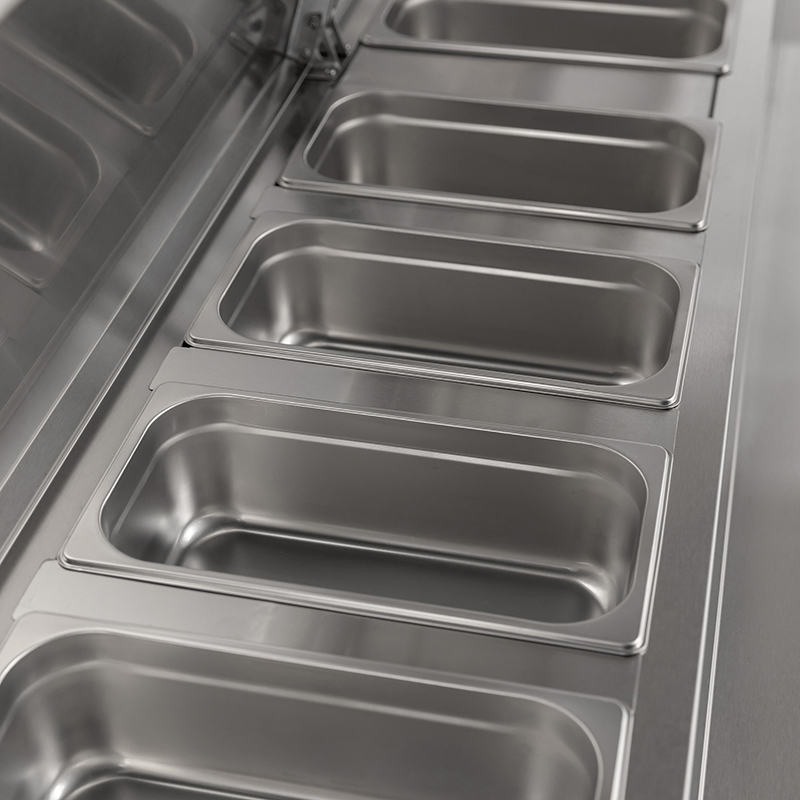 SH2000/800 Commercial Sandwich Prep Table with Refrigerator Stainless Steel