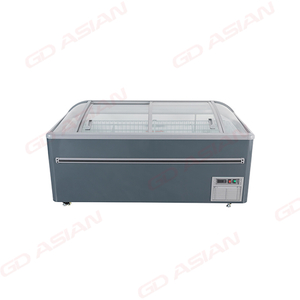 Commercial Chest Freezer Glass Lids Large Capacity with Wire Baskets