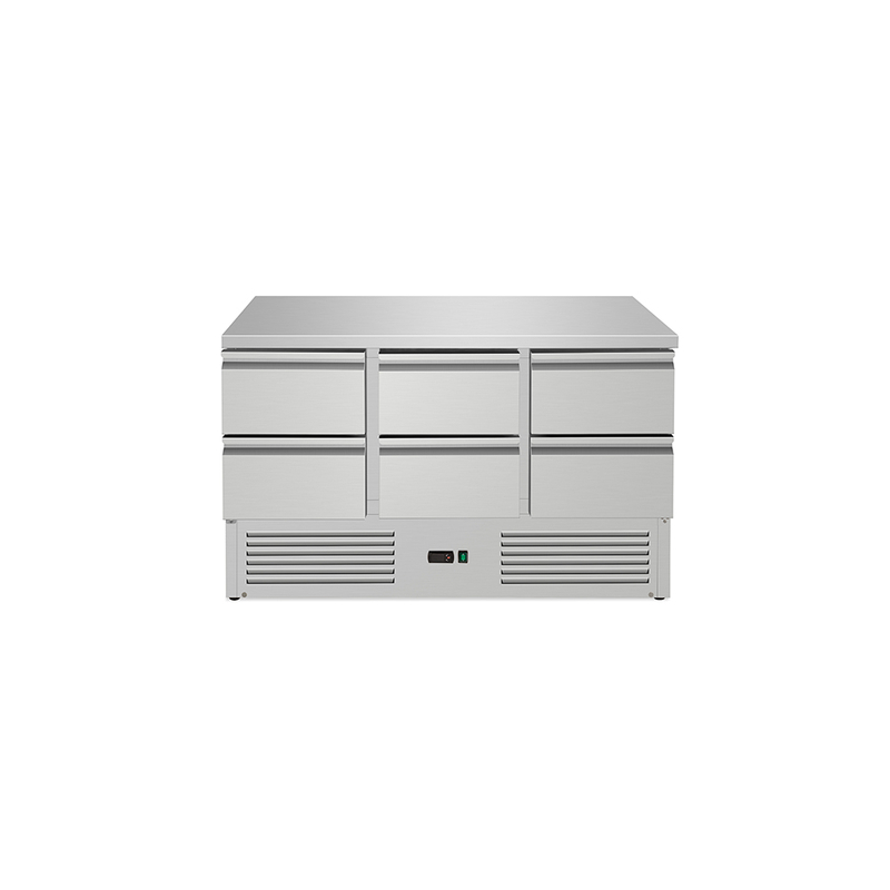 Double Door Solid Stainless Steel Salad Worktop
