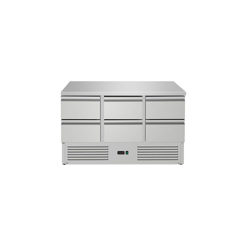 Double Door Solid Stainless Steel Salad Worktop