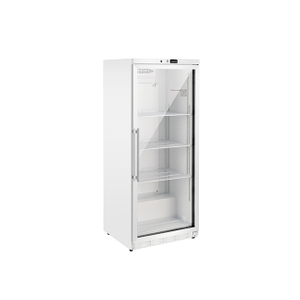 Large Capacity Glass Door Commercial Refrigerator Freezer White Steel Exterior
