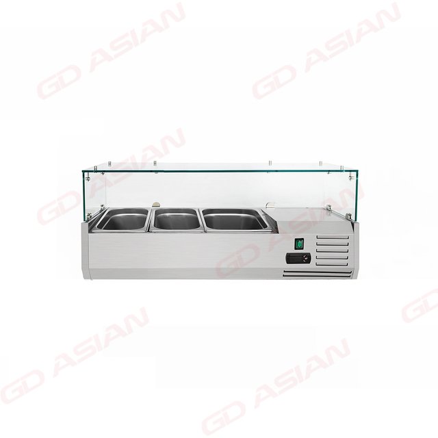 VRXH1000/380 Glass Cover Refrigerated Prep Table