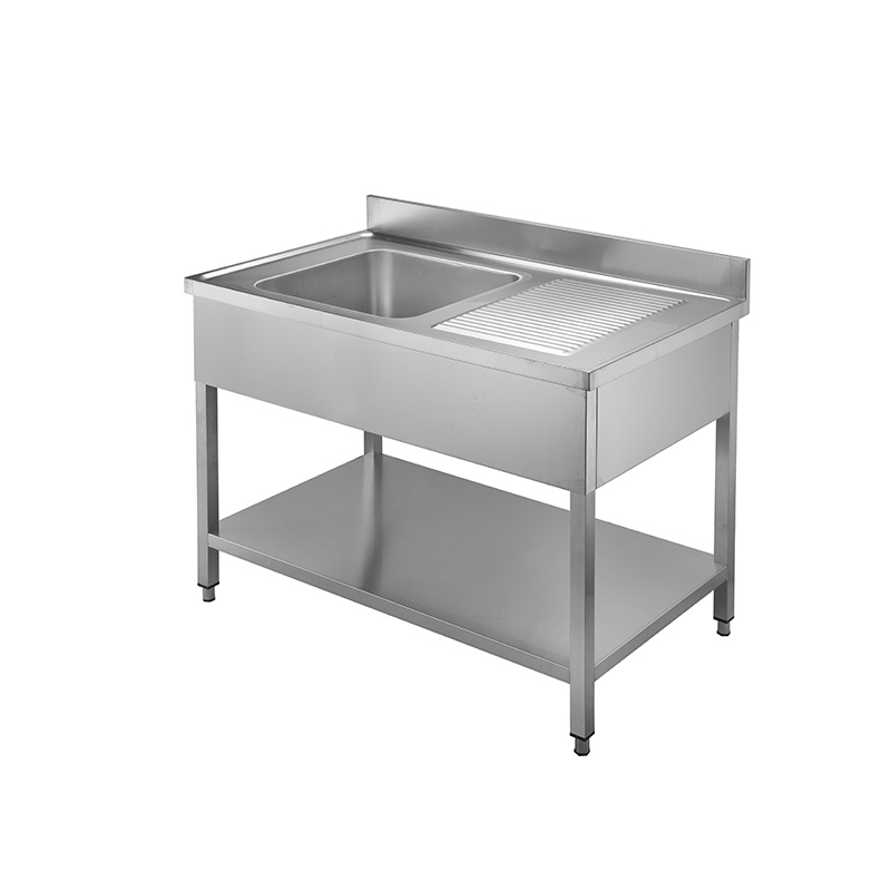 Single Basin Sink with Left Or Right Storage Surface 