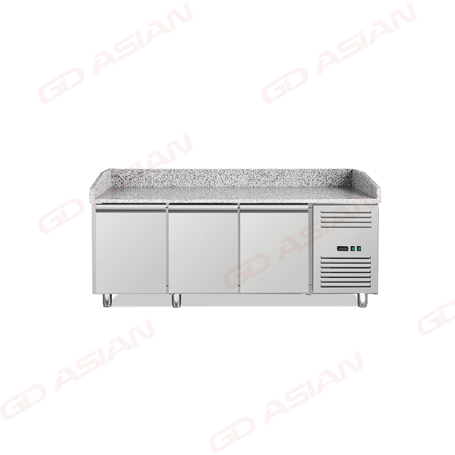 3-Door Pizza Table Commercial Refrigerated Pizza Prep Counter