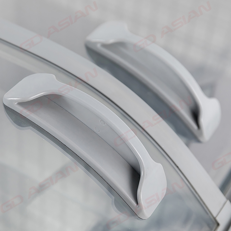 Combined Island Freezer Curved Glass Top With Sliding Lids