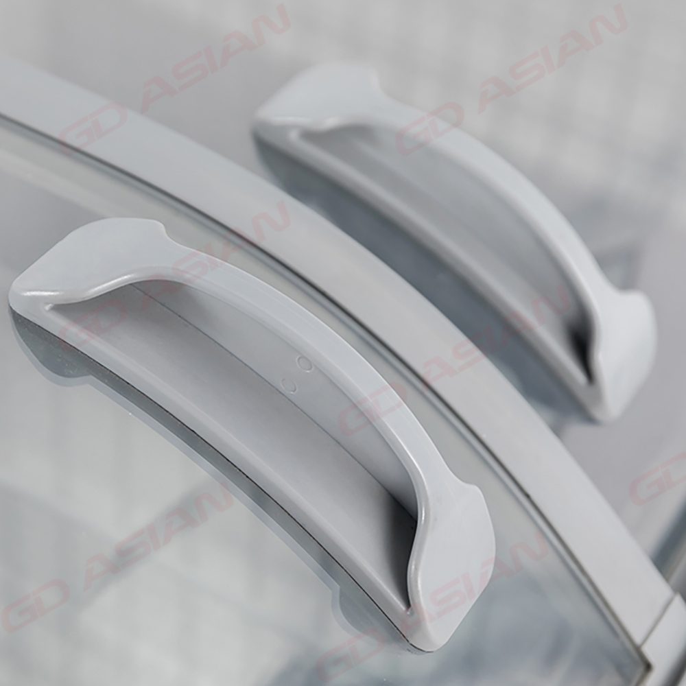 Combined Island Freezer Curved Glass Top With Sliding Lids