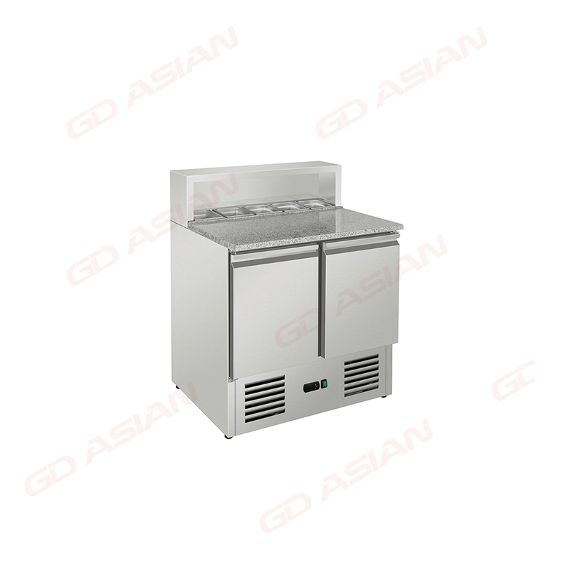 Commercial Saladette with Solid Door And Granite Counter Top
