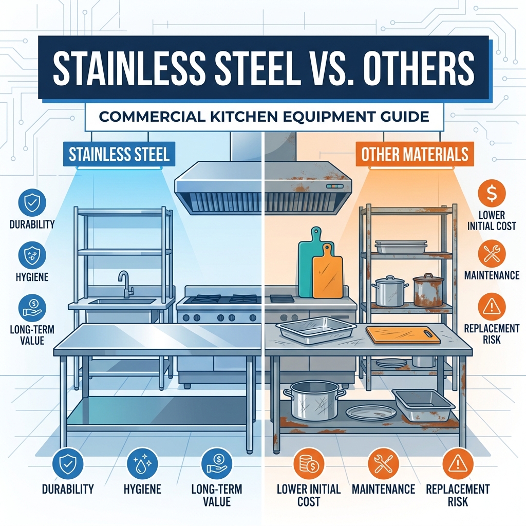 Stainless Steel vs. Other Materials for Commercial Kitchen Equipment